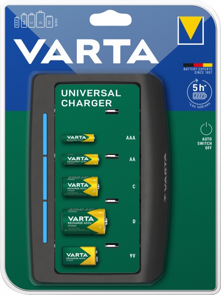 Varta batteri NiMH, universal oplader uden batterier, til AA/AAA/C/D/9V