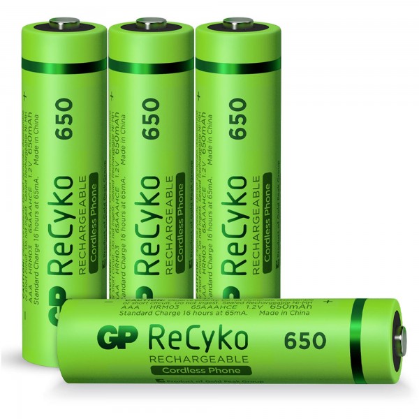 AAA batteri GP NiMH 650 mAh ReCyko DECT 1.2V 4 stk