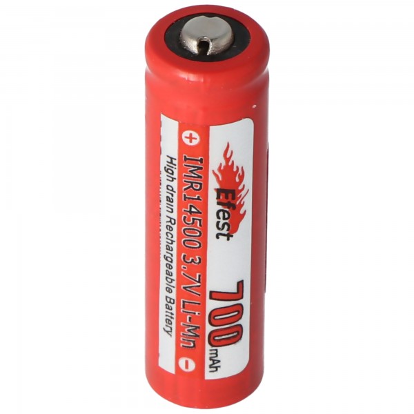 Efest IMR 14500 V2 - 700mAh 3.7V Li-Ion batteri (positiv polet hævet)
