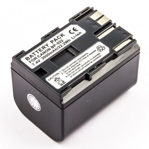 AccuCell batteri passer til Canon BP-522 batteri sort