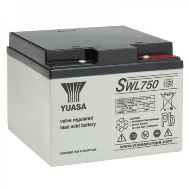 Yuasa SWL750 12V 25Ah Bly Batteri Yuasa High Rate VRLA Batterikapacitet ved 20-timers hastighed Ah: 25