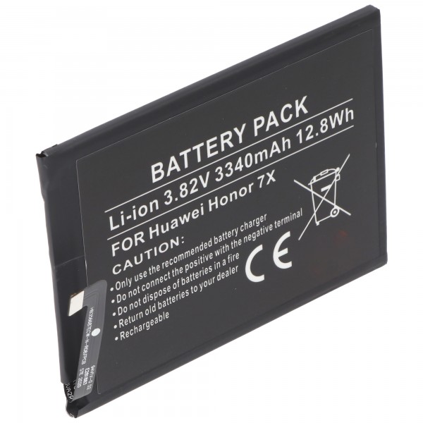 Batteri passer til Huawei Honor 7X, Li-Polymer, 3,82V, 3340mAh, 12,8Wh, indbygget, uden værktøj