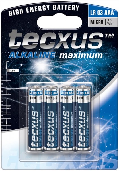 Tecxus LR03/AAA (Mikro) - alkalisk manganbatteri (alkalisk), 1,5 V