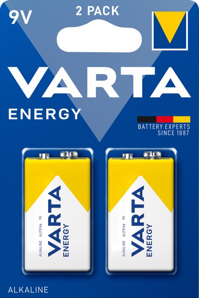 Varta Energy alkalisk batteri, E-Block, 6LR61, 9V, 2-pak