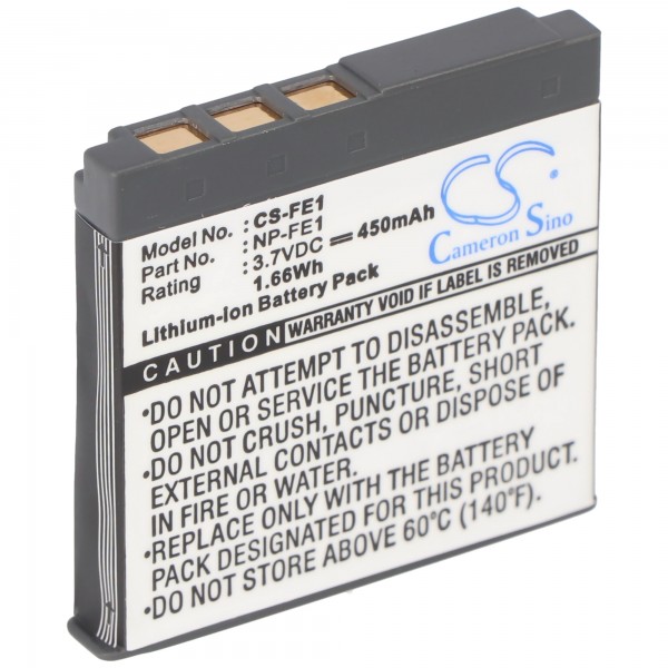 AccuCell batteri passer til Sony NP-FE1, CyberShot DSC-T7