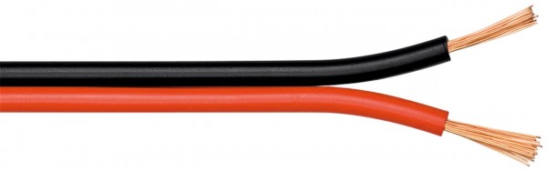 Goobay højttalerkabel rød; sort CU - 100 m spole, tværsnit 2 x 0,35 mm²