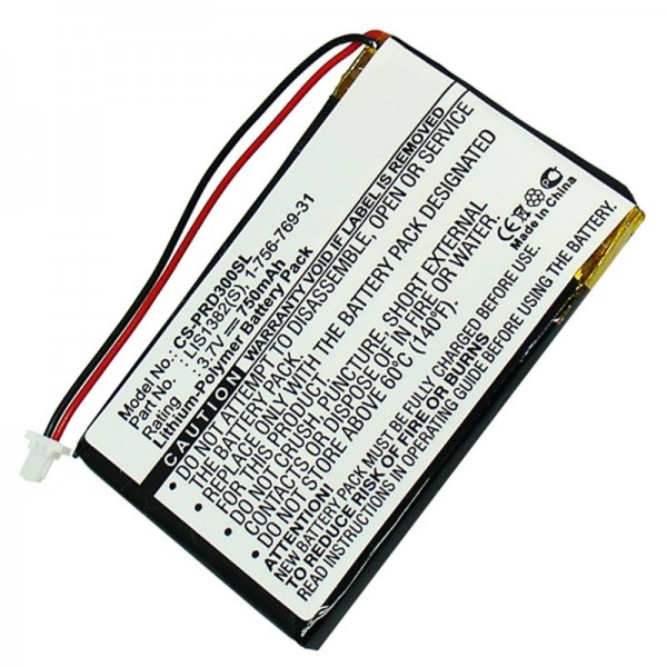 Batteri passer til Sony PRS-300 batteri 1-756-769-31, 9702A50844, 9924A60515, LIS1382 (S)