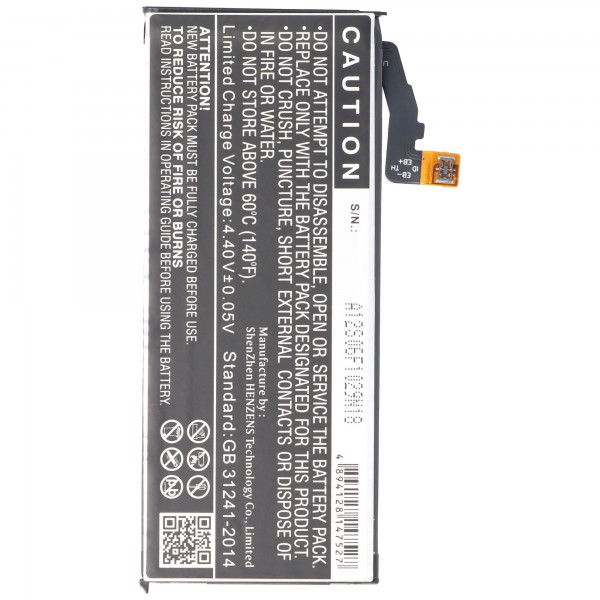 Batteri passer til Sony XPERIA XZ1, Li-Polymer, 3.8V, 3000mAh, 11.4Wh, indbygget, uden værktøj
