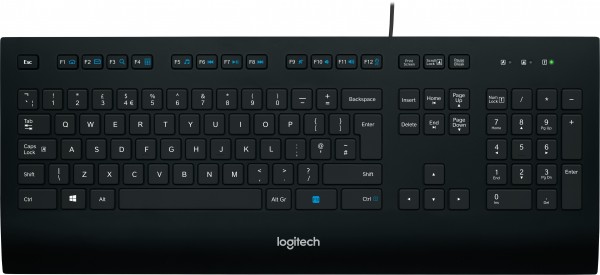 Logitech Keyboard K280e, USB, sort DE, Business