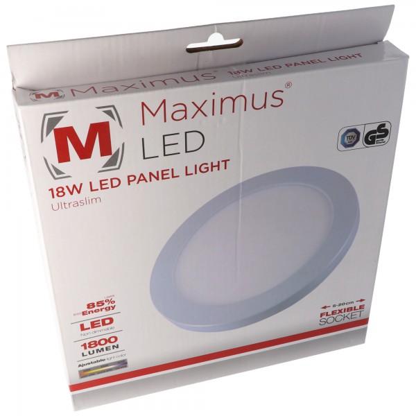 18W loftlampe, det ekstra lyse LED-tynde panellys med op til 1800 lumen 225 x 20 mm fleksibel base