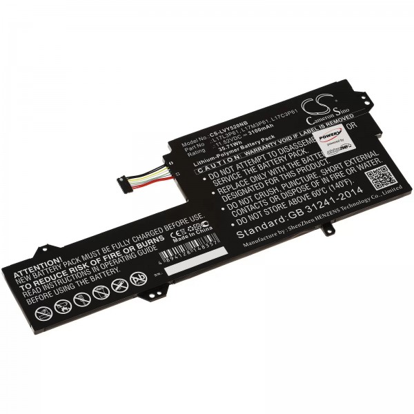 Batteri passer til bærbare Lenovo IdeaPad 320S-13IKB, Yoga 720, type L17L3P61 og andre - 11.52V - 3100 mAh