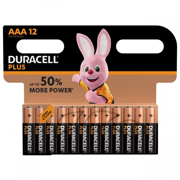 Duracell MN2400 Plus Power Micro-batteri 12 stykker i en kartonblister