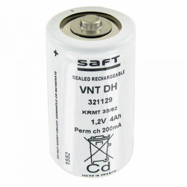 Saft VT D NiCd monobatteri høj temperatur ca. 60,3 mm x 32,3 mm