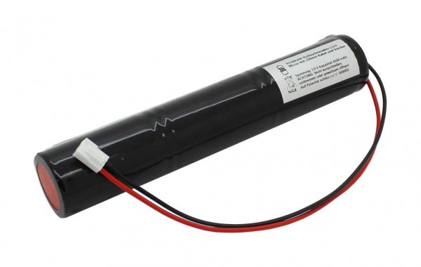 Nødlys batteri NiCd 3,6V 4500mAh L1x3 Mono D med 250mm kabel og stik