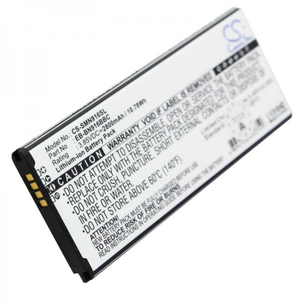 Batteri passer til Samsung SM-N910 batteri Galaxy Note 4, 2800mAh