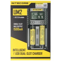 Nitecore UM2 USB Charger QC 2.0 kompatibel med Li-Ion batterier