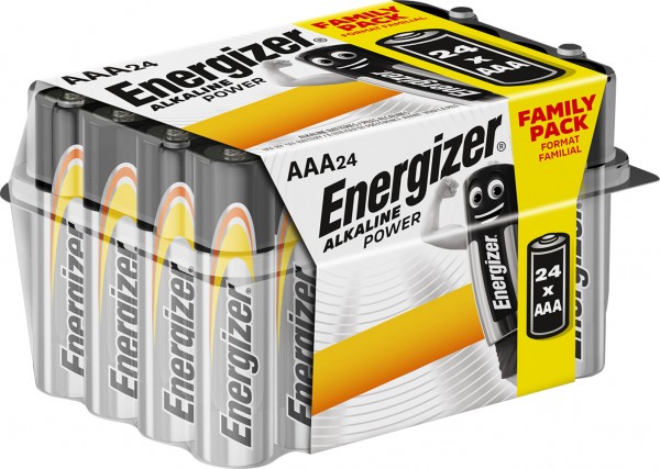 Energizer Batteri Alkaline, Micro, AAA, LR03, 1,5V Alkaline Power, Retail Box (24-Pack)