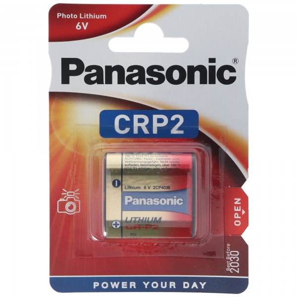 Panasonic CR-P2 fotobatteri CR-P2P, CRP2P, CR-P2PEP, 6Volt