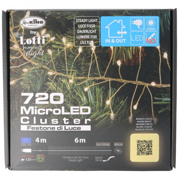 Micro LED let kæde 'Cluster' 720 flg. Varm hvid 55315