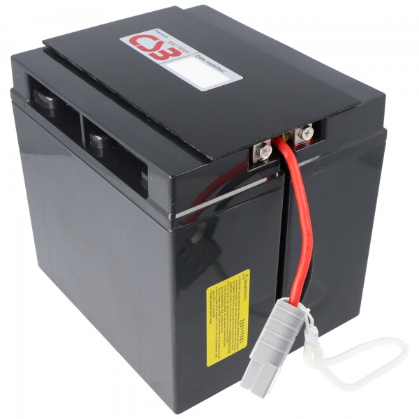 UPS-udskiftningsbatteri, kompatibel med APC-RBC7, SU1000XLJ, SU1400, DLA1500I osv. Forudmonteret med kabel og stik, batterisæt bestående af 2x 2xGP12170