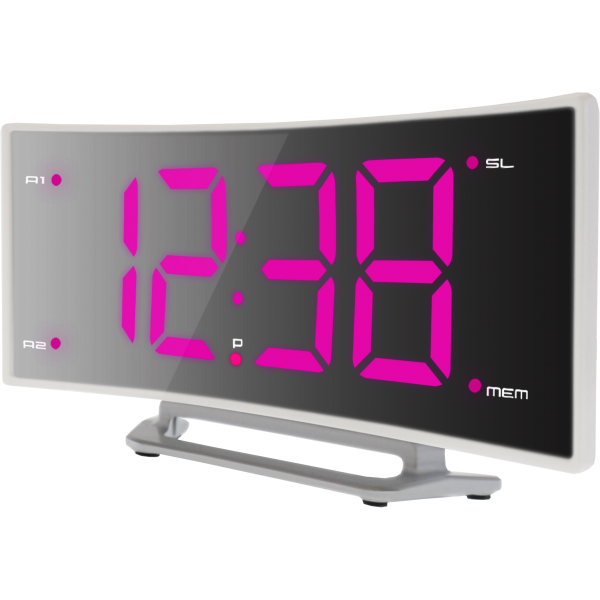 WT460 pink - Lady radiovækkeur med 2 alarmer og 10 hukommelsesplaceringer til dine yndlingsstationer