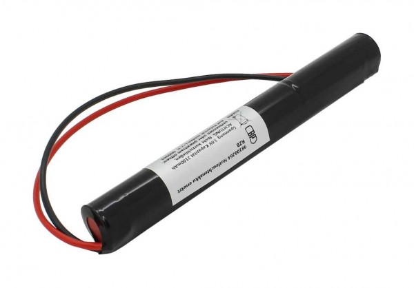 Nødlys batteri NiMH 3,6V 2100mAh L1x3 A med 200mm kabel 0,75mm² erstatter RZB