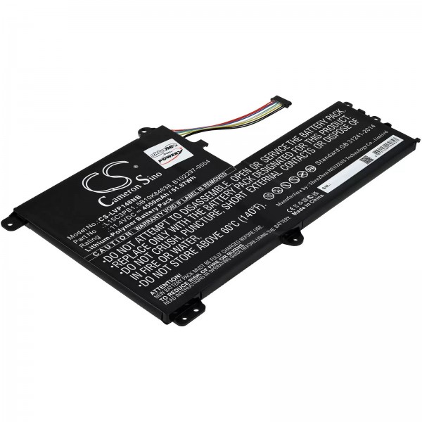 Batteri egnet til bærbar Lenovo IdeaPad Flex 4-1480 14&quot; 3. version, type L15C3PB1 - 11.4V - 4550 mAh