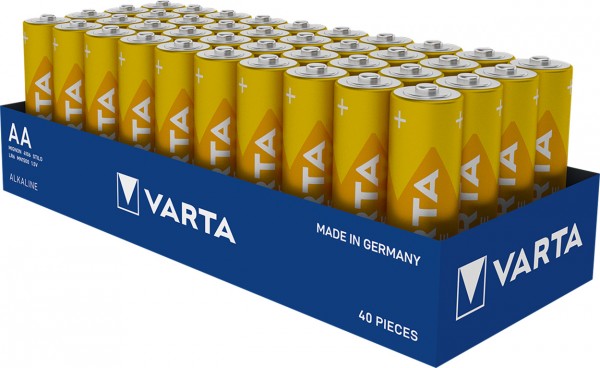 Varta batteri Alkaline, Mignon, AA, LR06, 1,5V Longlife, Bakke (40 stk.)