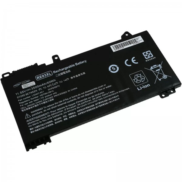 Batteri egnet til bærbare HP ProBook 430 G6, 440 G6, 450 G6, type RE03XL osv. - 11.55V - 3500 mAh