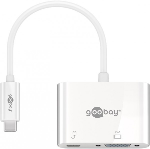 Goobay USB-C™-adapter VGA, PD, hvid - tilføjer en VGA-forbindelse til en USB-C™-enhed