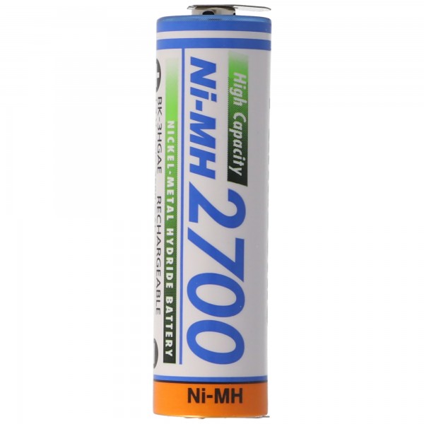 Panasonic Mignon AA NiMH genopladeligt batteri HR-3U 2700mAh med 1-farve udskrifts kontakter