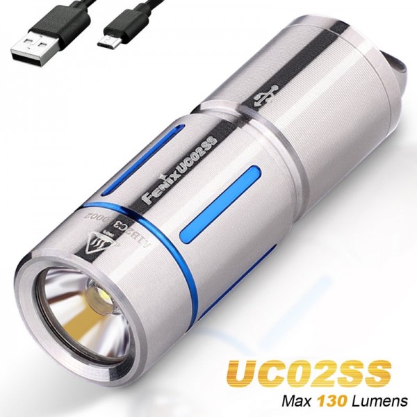 Fenix UC02SS LED nøglering, med batteri og opladerkabel