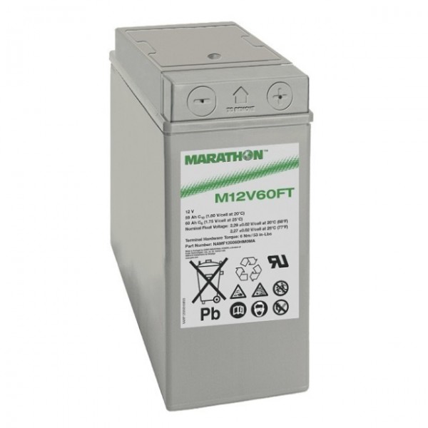 Exide Marathon M12V60FT blybatteri med M6 skrueterminal 12V, 59000mAh