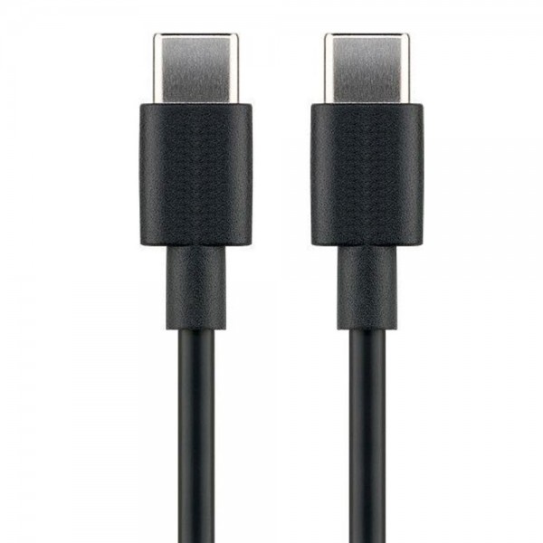 USB-C til USB-C Opladnings- og synkroniseringskabel egnet til enheder med USB-C-forbindelse, farve sort