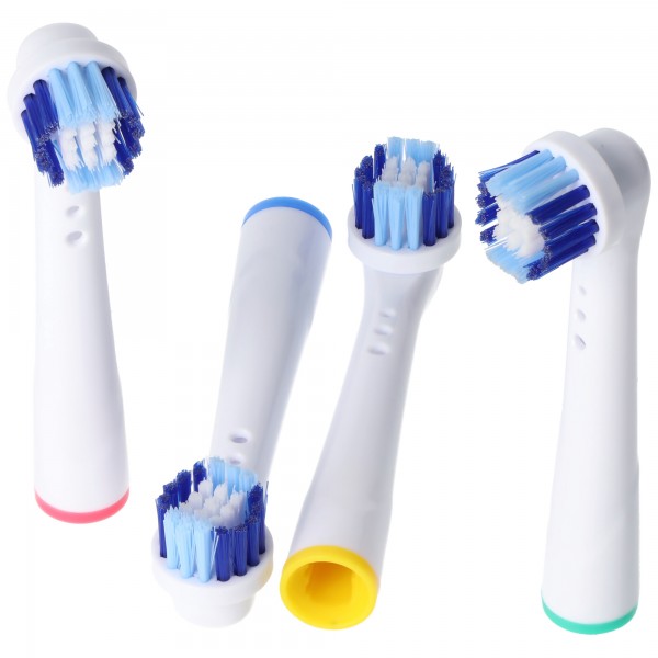 Pakke med 4 Rengøringsbørste V2 erstatningstandbørstehoveder til elektriske tandbørster fra Oral-B, velegnet for eksempel til Oral-B D10, D12, D16, D12 og mange andre Oral-B modeller
