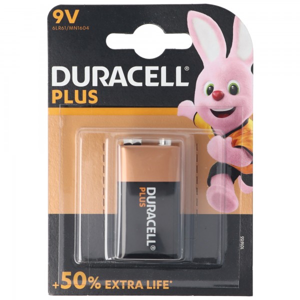 DURACELL Plus 9 Volt / 6LR61 1-pakning