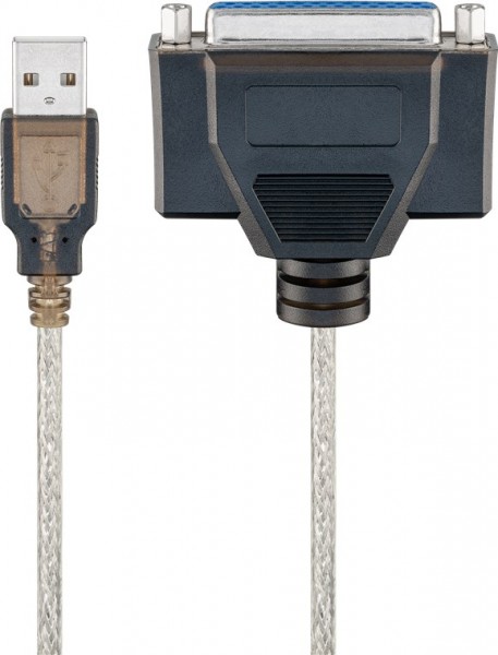 Goobay USB-printerkabel, gennemsigtig - USB 2.0-stik (type A) > D-SUB/IEEE 1284-stik (25-bens)