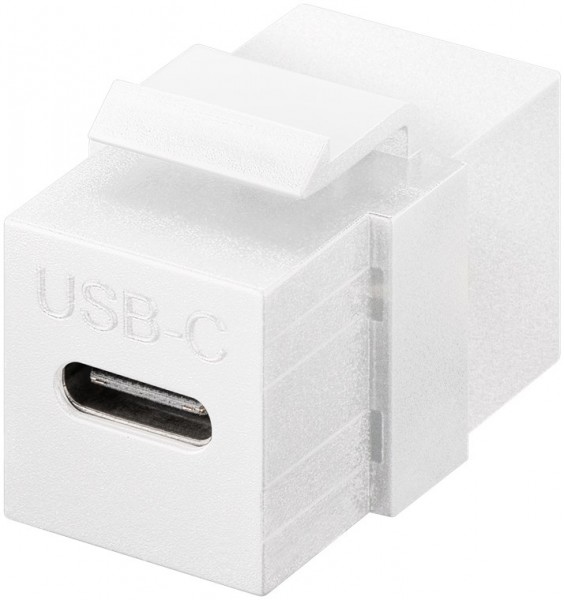 Goobay Keystone-modul USB-C™-stik, USB 3.2 Gen 2 (10 Gbit/s), hvid - USB-C™-stik > USB-C™-stik