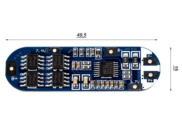 3S PCB - Keeppower XZD-3S1550 (beskyttelseselektronik)