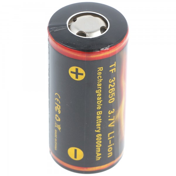 Trustfire 32650 6000mAh 3.6V - 3.7V beskyttet Li-ion batteri - 2 stk