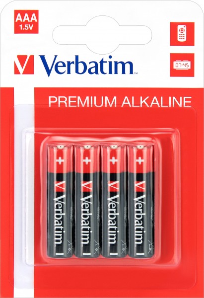 Verbatim batteri alkalisk, mikro, AAA, LR03, 1,5V Premium, detailblister (4-pak)