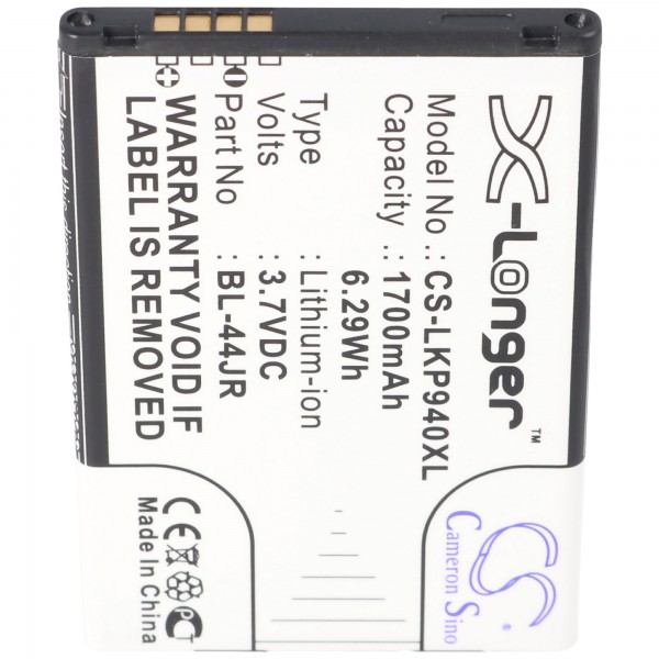 Batteri passer til LG P940 Prada 3.0, BL-44JR med 1700mAh