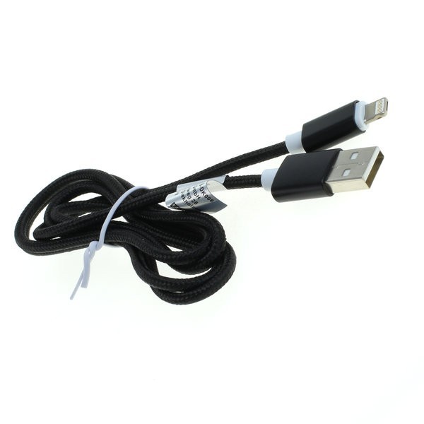 USB-datakabel til Apple iPhone XS, iPhone XS Max, iPhone XR, innovativ 2in1 stik til iPhone og Micro USB, ca. 1 meter lang, sort