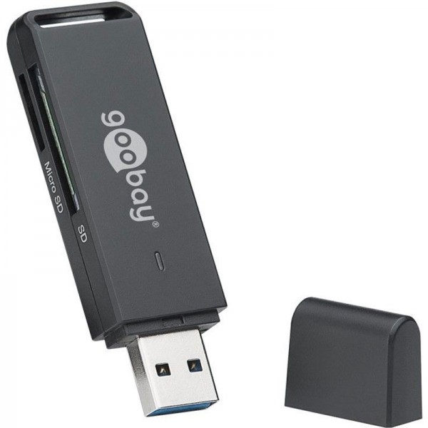 Kortlæser USB 3.0 til læsning af Micro SD- og SD-hukommelseskortformater