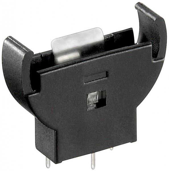 Goobay CR2012-CR2032 knapcelleholder - maks. 20 mm, sort, PCB montering, lodret (3-benet)