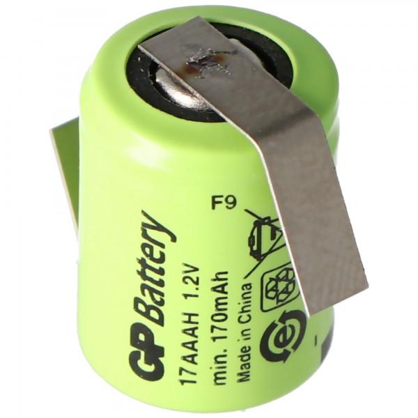 GP 1 / 3AAA NiMH genopladeligt batteri Størrelse 1/3 AAA 170mAh med loddeflig i Z-form