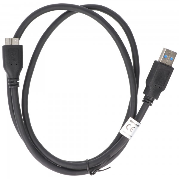 AccuCell -datakabel kompatibelt med Micro -USB 3.0 - 1.0m - sort