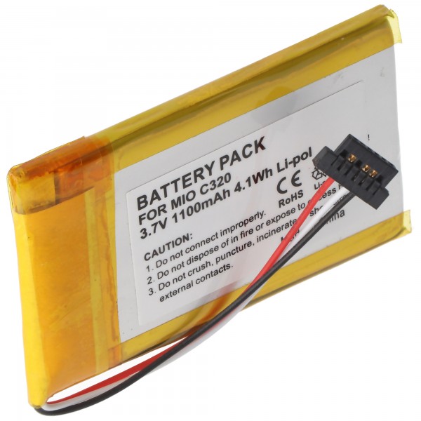 Batteri passer til Mitac Mio C320, C520, C700, C720, C800, C810