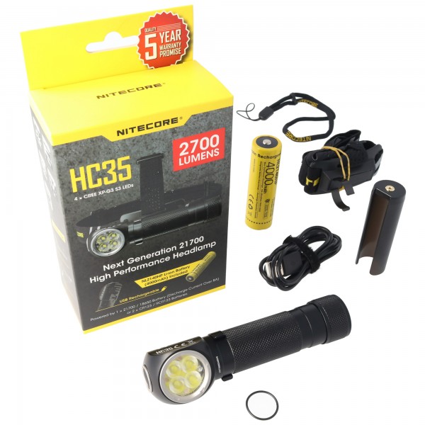 Nitecore HC35 LED lommelygte med max 2700 lumen inklusive NL2740HP Li-ion batteri