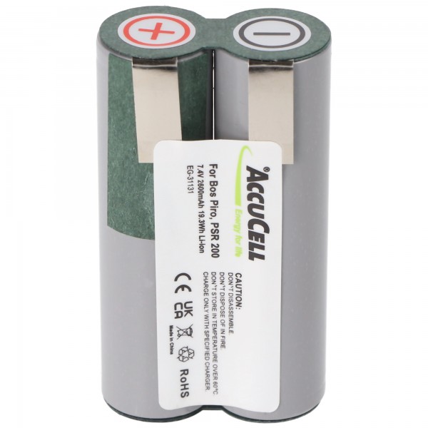 Batteri passer til Bosch Piro, PSR 200, Li-ion, 7,4V, 2600mAh, 19,3Wh